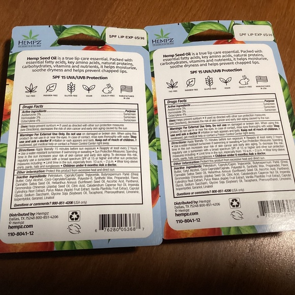 Hempz Lip Balm Triple Moisture Fresh Citrus SPF 15  New/Sealed - Picture 10 of 10